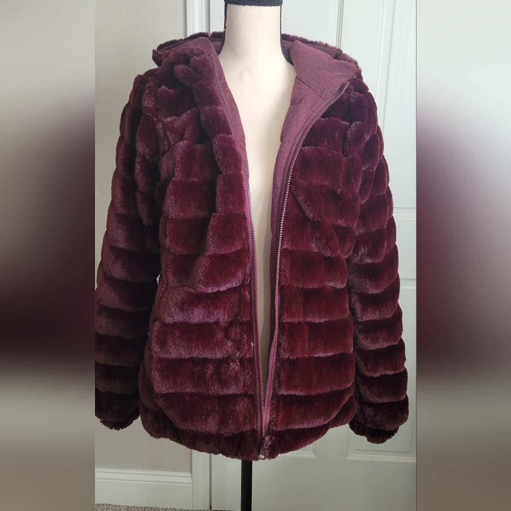 Reversible Faux Fur Puffer Jacket